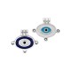 Enameled Zamak Charm Oval with Evil Eye 20x13mm/2mm Ø2.2mm