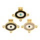 Enameled Zamak Charm Oval with Evil Eye 20x13mm/2mm Ø2.2mm