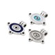 Enameled Zamak Charm Oval with Evil Eye 20x13mm/2mm Ø2.2mm