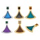 Enameled Zamak Pendant Triangle 20x25mm/3mm Ø1.8mm