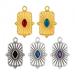Enameled Zamak Pendant Rectangular 18x26mm/3mm Ø2.5mm