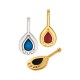 Enameled Zamak Pendant Drop 16x36mm/4mm Ø2.2mm