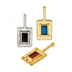 Enameled Zamak Pendant Parallelogram 16x36mm/4mm Ø2.2mm