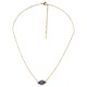 304 Stainless Steel Necklace & Miyuki Blue Eye Flower 40+5cm