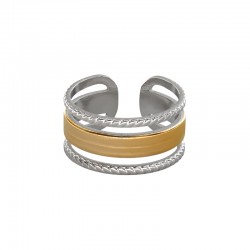 Stainless Steel 304 Finger Ring Double Arrow 20.2x10mm Ø17mm