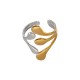 Stainless Steel 304 Finger Ring Leaves 20.2x27.6mm/18mm