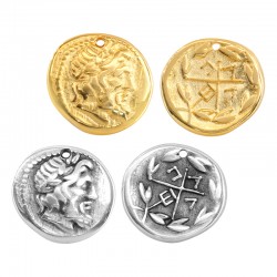 Zamak Pendant Coin 2nd Century 24x27mm Ø1.8mm
