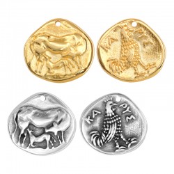 Zamak Pendant Round Coin 4th Century 25x23mm Ø1.8mm