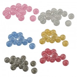 Perle Ronde en Résine avec Paillettes 8 mm