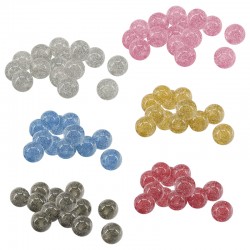 Perle Ronde en Résine avec Paillettes 10 mm