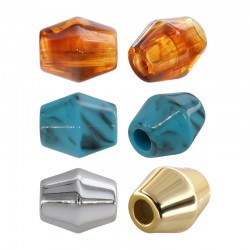 Acrylic UV Bead Faceted 21x25mm Ø7mm