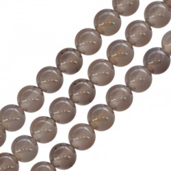 Agate Bead Round Grey 8mm Ø~1.4mm (~48pcs)