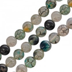 Agate Bead Round Dark Green 8mm Ø~1.4mm (~48pcs)