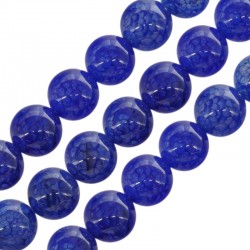 Αχάτης Χάντρα Στρογγυλή Μπλε 10mm Ø~1.4mm (~38τμχ)