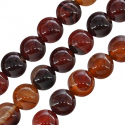 Agate Bead Round Dark Brown 10mm Ø~1.4mm (~38pcs)