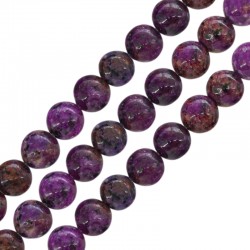  Νεφρίτης Χάντρα Στρογγυλή Μωβ 8mm Ø~1.4mm (~47τμχ)
