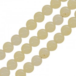  Νεφρίτης Χάντρα Στρογγυλή Άσπρο 8mm Ø~1.4mm (~47τμχ)