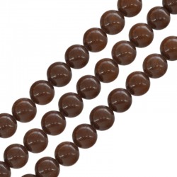 Mountain Jade Bead Round Brown 8mm Ø~1.4mm (~47pcs)