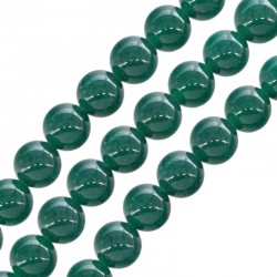 Mountain Jade Bead Round Green 10mm Ø~0.8mm (~38pcs)