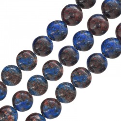 Mountain Jade Bead Round Blue 10mm Ø~0.8mm (~38pcs)