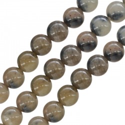 Mountain Jade Bead Round Yellow 10mm Ø~0.8mm (~38pcs)