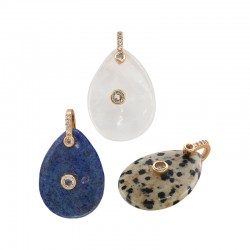 Rock Crystal Pendant Teardrop 18x25mm/8mm