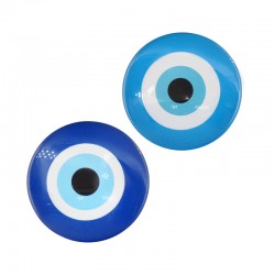 Glass Cabochon Flatback Round with Evil Eye 40mm/8mm