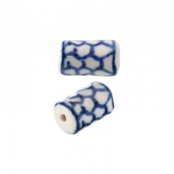 Ceramic Tube Cylinder with Geometric Pattern 10x15mm Ø1.8mm