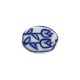 Ceramic Bead Oval Flat with Flowers 15x20mm/5mm
