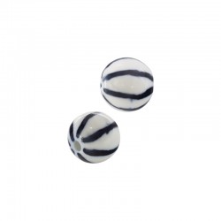 Ceramic Bead Round with Stripes 12mm Ø1.6mm