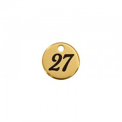 Brass Eco Pendant Round "27" 8mm/1mm Ø1.4mm