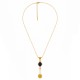 Necklace with Blue Enamel Motif & Gold Pendant on Chain