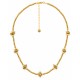 Necklace with Gold Round Beads & White Chips