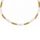 Necklace with White Baroque Pearl Tubes & Gold Beads