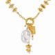 Necklace with Baroque Pearl, White Pearls & Gold Charms