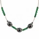 Necklace with Black Ceramic Beads, Silver Charms & Spacers