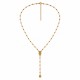 Necklace with Gold Virgin Mary, Heart & Beaded Chain