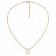 Necklace with White Virgin Mary Pendant on Gold Link Chain