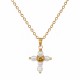 Necklace with a Gold Cross Pendant with Pearls & Gold Chain