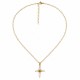 Necklace with a Gold Cross Pendant with Pearls & Gold Chain