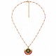 Chain Necklace with Transparent Blue Enamel & Heart Charm
