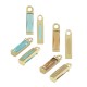 Breloque Rectangulaire en Laiton avec Cristal 9 x 13 mm