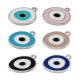 Ciondolo Rotondo in Zamak Smaltato con Occhio Malvagio 25 mm/2 mm Ø 2 mm