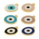 Enameled Zamak Pendant Round with Evil Eye 25mm/2mm Ø2mm