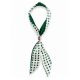 Necklace with Green Polka Dot Scarf & Iridescent Cube