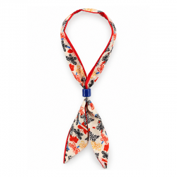 Collar Con Pañuelo De Mariposas Y Cubo Azul