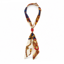Collar Con Pañuelo Estampado Multicolor Y Cubo Rojo