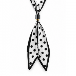 Collana con Sciarpa a Pois Nera e Cubo Nero