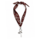 Collana con Sciarpa Bordeaux, Occhio Argentato e Goccia
