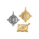 Enameled Zamak Pendant Round with Evil Eye 28mm/3mm Ø2.3mm